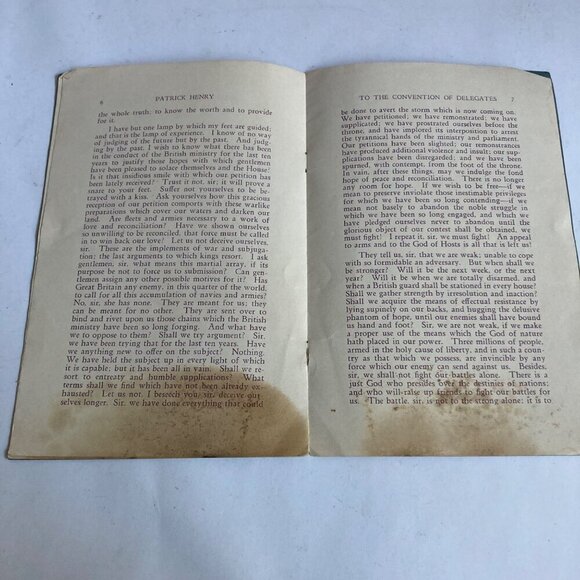 Vintage 1932 I am not a Virginian but an American by Patrick Henry Purple Heart - Picture 7 of 8